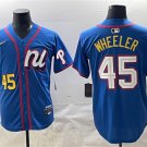 Men's National League #45 Zack Wheeler Blue 2025 All-Star Edition Limited Stitched Baseball Jersey