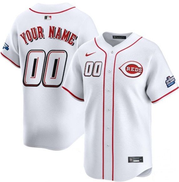 Men's Cincinnati Reds Active Player Custom White 2025 Speedway Classic Home Limited Jersey