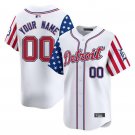 Men's Detroit Tigers ACTIVE PLAYER Custom White 2025 Independence Day Vapor Jersey