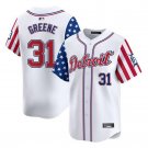 Men's Detroit Tigers #31 Riley Greene White 2025 Independence Day Vapor Jersey