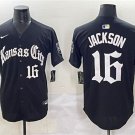 Men's Kansas City Royals #16 Bo Jackson Black 'Gothic Crown Edition' Vapor Premier Limited Jersey