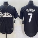 Men's Philadelphia Phillies #7 Trea Turner Black Lights Out Limited Stitched Baseball Jersey