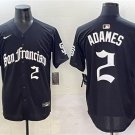 Men's San Francisco Giants #2 Willy Adames Black 'Gothic Fog Edition' Vapor Premier Limited Jersey