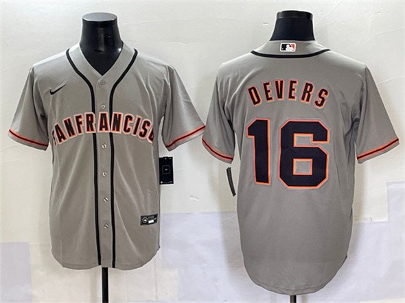Men's San Francisco Giants #16 Rafael Devers Gray Cool Base Stitched Baseball Jersey Jersey