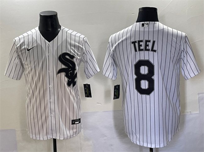 Men's Chicago White Sox #8 Kyle Teel White Cool Base Stitched Baseball Jersey Jersey
