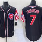 Men's Chicago Cubs #7 Dansby Swanson Black 2025 Independence Day Vapor Jersey