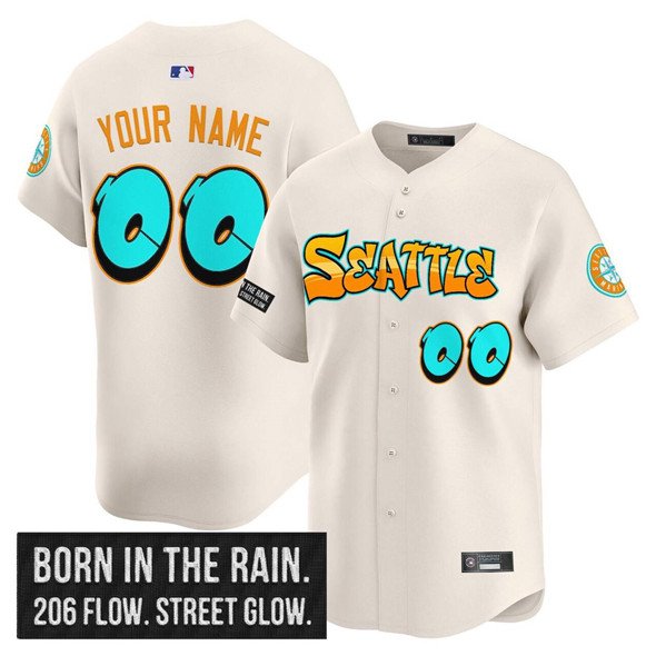 Men's Seattle Mariners Active Player Custom Cream 2025 Jersey