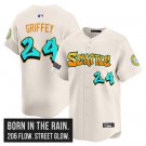 Seattle Mariners #24 Ken Griffey Jr. Cream 2025 ‘Graffiti Emerald Drop Edition’ Vapor Jersey