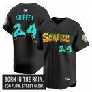Seattle Mariners #24 Ken Griffey Jr. Black 2025 ‘Graffiti Emerald Drop Edition’ Vapor Jersey