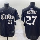 Men's Chicago Cubs #27 Seiya Suzuki Black 'Gothic North Side Edition' Vapor Premier Limited Jersey
