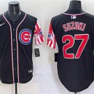 Men's Chicago Cubs #27 Seiya Suzuki Black 2025 Independence Day Vapor Premier Limited Jersey