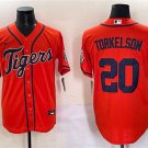 Men's Detroit Tigers #20 Spencer Torkelson Orange With Patch Cool Base Stitched Baseball Jersey