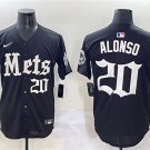 Men's New York Mets #20 Pete Alonso Black 'Gotham Gothic Edition' Vapor Premier Limited Jersey
