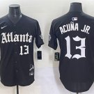 Men's Atlanta Braves #13 Ronald Acuna Jr. Black Gothic South x Outkast Edition Vapor Limited Jersey