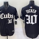 Men's Chicago Cubs #30 Kyle Tucker Black 'Gothic North Side Edition' Vapor Premier Limited Jersey