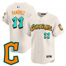 Men's Cleveland Guardians #11 José Ramírez Cream Graffiti Barrio Edition Vapor Limited Jersey