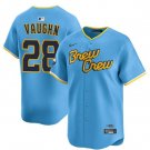 Men's Milwaukee Brewers #28 Andrew Vaughn Powder Blue City Connect Limited Stitched Jersey