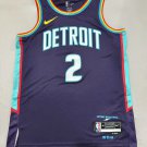 Men's youth Pistons #2 Cade Cunningham City Jersey Purple