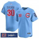 Men's Chicago Cubs #30 Kyle Tucker Blue 'Ryne Sandberg Tribute' Vapor Limited V3 Jersey