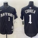 Men's Houston Astros #1 Carlos Correa Black Gothic 'Houston Born Barrio Raised' Limited Jersey