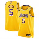 Men's Los Angeles Lakers #5 Deandre Ayton Yellow Icon Edition Stitched Jersey