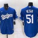 Men's Los Angeles Dodgers #51 Alex Vesia Blue Cool Base Stitched Baseball Jersey
