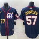 Men's American League #57 Drew Rasmussen Navy 2025 All-Star Edition Limited Stitched Jersey
