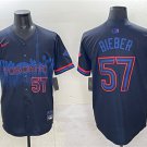Men's Toronto Blue Jays #57 Shane Bieber Navy 2024 City Connect Limited Stitched Jersey
