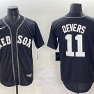 Men's Boston Red Sox #11 Rafael Devers Black Lights Out Limited Stitched Baseball Jersey