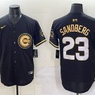 Men's Chicago Cubs #23 Ryne Sandberg Black/Gold 'Ryne Sandberg Tribute' Vapor Limited Jersey