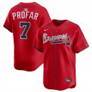 Men's Atlanta Braves #7 Jurickson Profar Red 2025 Alternate Limited Stitched Jersey