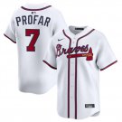 Men's Atlanta Braves #7 Jurickson Profar White 2025 Home Limited Stitched Baseball Jersey