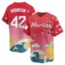Men's Miami Marlins #42 Jackie Robinson Pink Japanese Heritage Night 2025 Limited Jersey