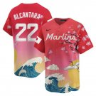 Men's Miami Marlins #22 Sandy Alcantara Pink Japanese Heritage Night 2025 Limited Jersey