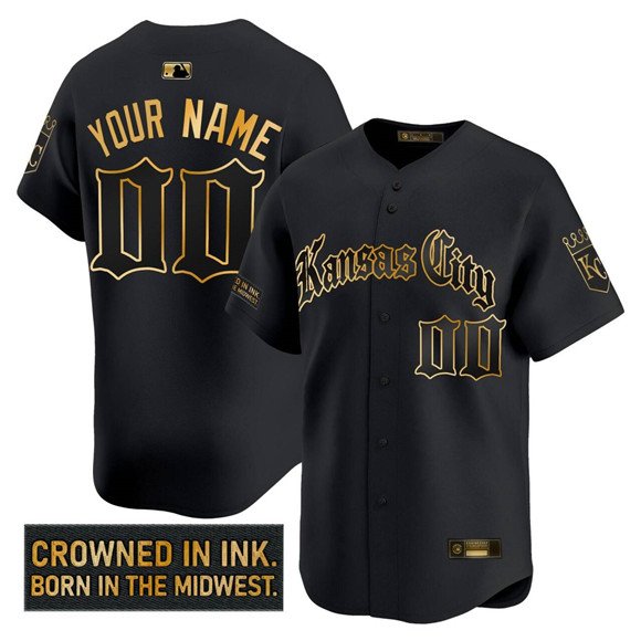Men's Kansas City Royals Active Player Custom &acirc;��Gothic Crown Edition&acirc;�� Gold Vapor Limited Jersey