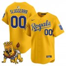 Men's Kansas City Royals Active Player Custom Gold Sluggerrr Patch Vapor Limited Stitched Jersey