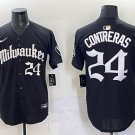 Men's Milwaukee Brewers #24 William Contreras Black 'Gothic 414 Shadows Edition' Vapor Jersey