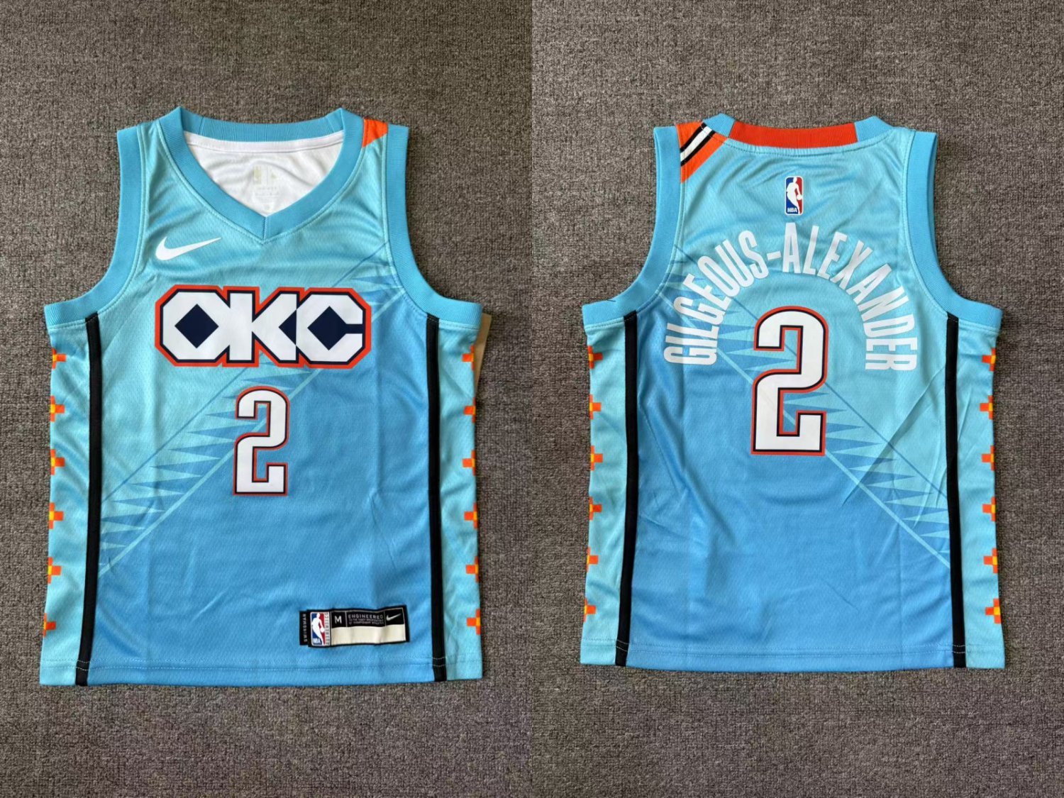 Men's Oklahoma City Thunder #2 Shai Gilgeous Alexander Light Blue Jersey