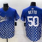 Men's Dodgers #50 Mookie Betts Blue Limited Stitched Baseball Jersey
