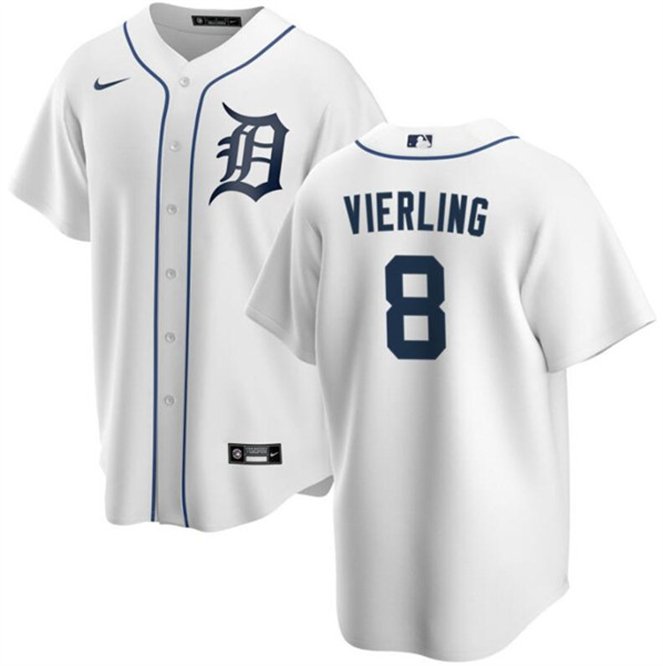 Detroit Tigers #8 Matt Vierling White Cool Base Stitched Baseball Jersey