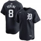 Men's Detroit Tigers #8 Matt Vierling Nike Navy White Alternate Limited Player Jersey