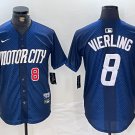 Men's Detroit Tigers #8 Matt Vierling Number Navy 2024 City Connect Cool Base Jersey