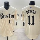 Men's BOS #11 Rafael Devers Cream Gothic Vapor Limited Stitched Player Jersey