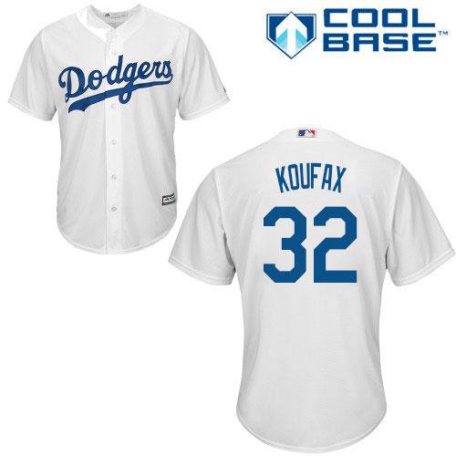 Dodgers #32 Sandy Koufax White Cool Base Stitched Player Jersey
