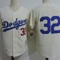 Men's LAD #32 Sandy Koufax Cream Throwback Jersey