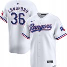 Men's Texas Rangers #36 Wyatt Langford White 2024 Gold Collection Cool Baseball Jersey