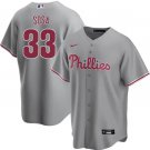 Mens Philadelphia Phillies #33 Edmundo Sosa Nike Gray Road Vapor Limited Jersey