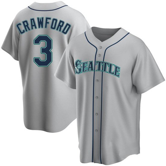 Seattle Mariners #3 J.P. Crawford Alternate Jersey Grey