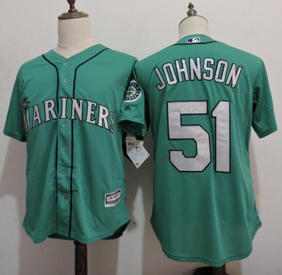 Men's SEA #51 Randy Johnson Green Cooperstown Collection Cool Base Jersey