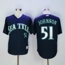 Men's Seattle Mariners Retired Player #51 Randy Johnson Navy Blue Cool Base Jersey